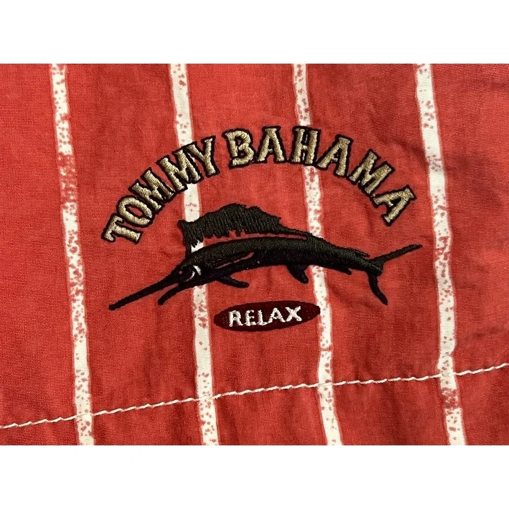 Tommy Bahama Relax Mens XXL Red White Striped Swim Trunks Marlin Board Shorts